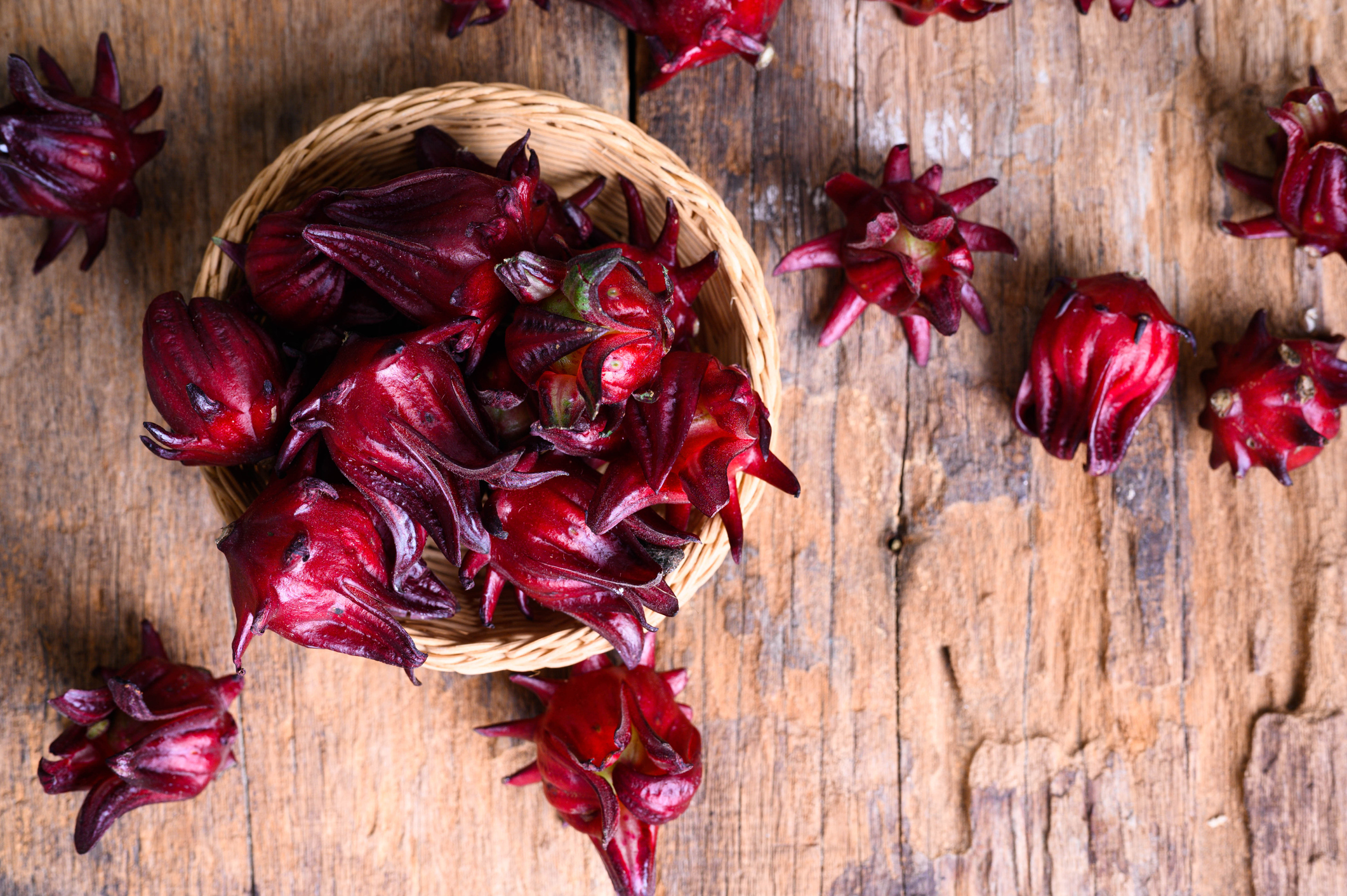 Köttig blomkalyxa av Hibiscus sabdariffa